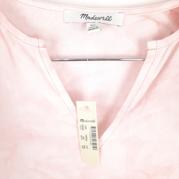 NWT Madewell Tie Dye Ruffle Shoulder Top XXS - Picture 7 of 12